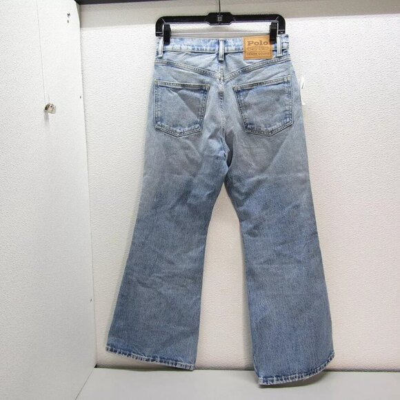 NEW POLO RALPH LAUREN Womens Crop Flare Distressed Jeans Size 27 Dossi Blue - Picture 2 of 16